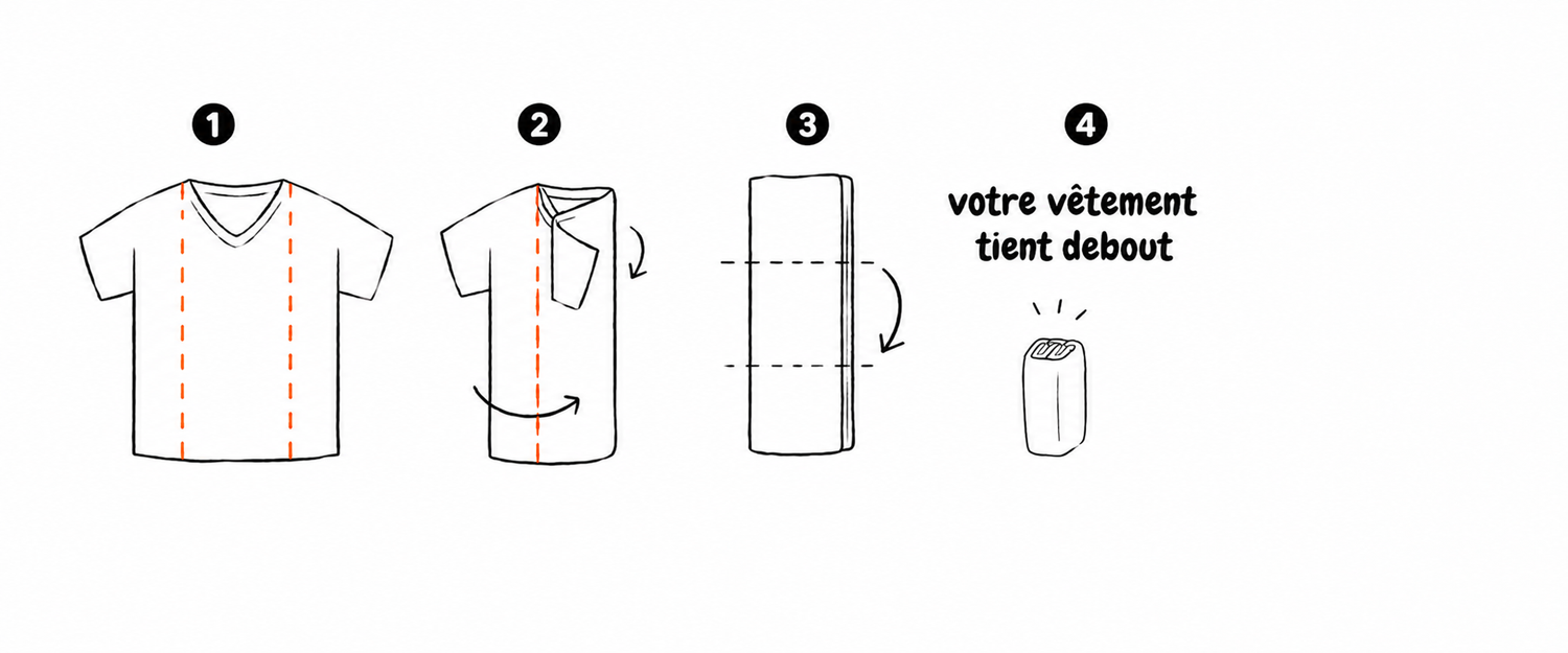 Tuto pliage vertical facile pour gagner de la place